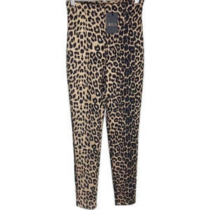 Quii Taupe Cheetah Print Legging Pants Size Small NWT